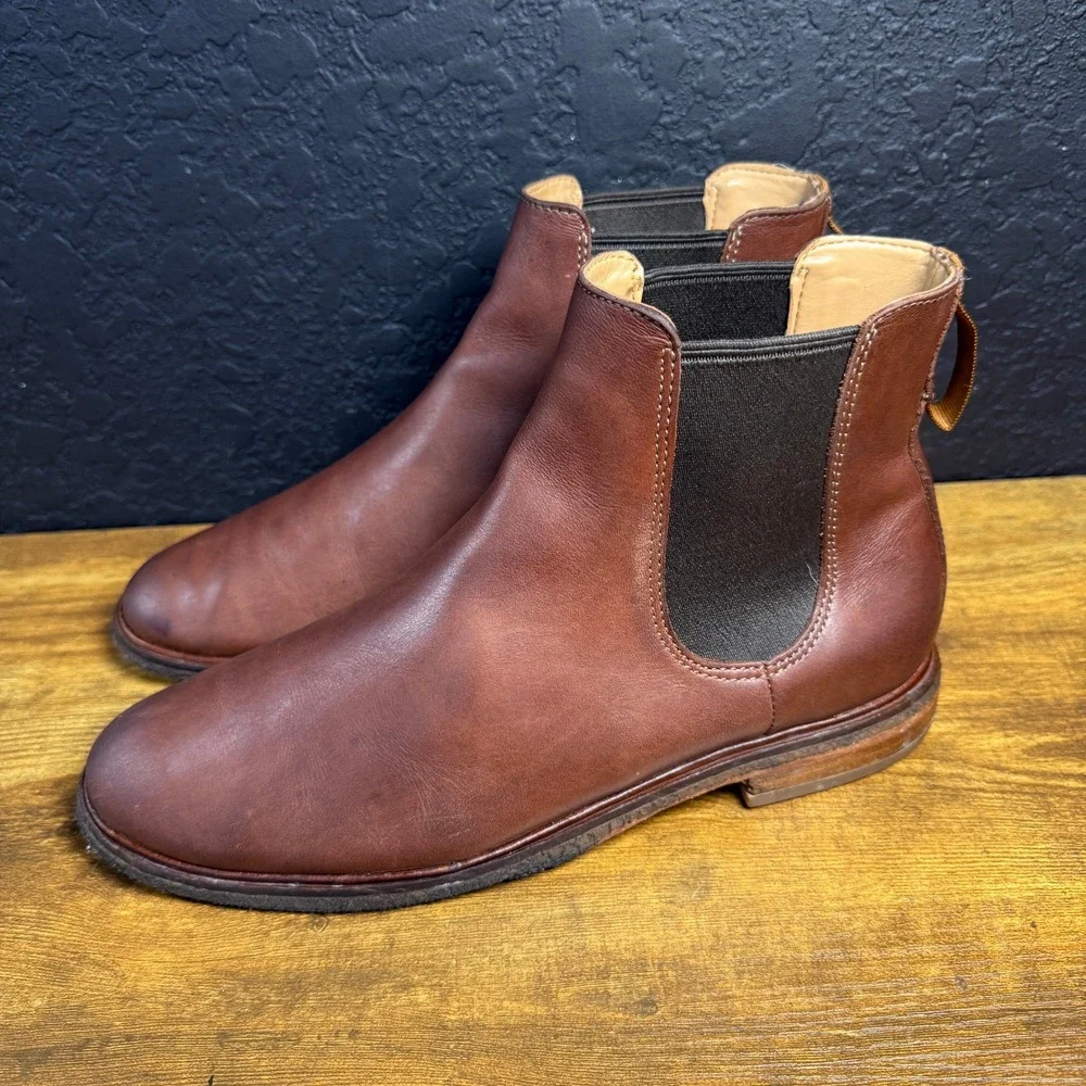 Clarks‎ Clarkdale Gobi Brown Leather Chelsea Boots Mens Size 8.5 M